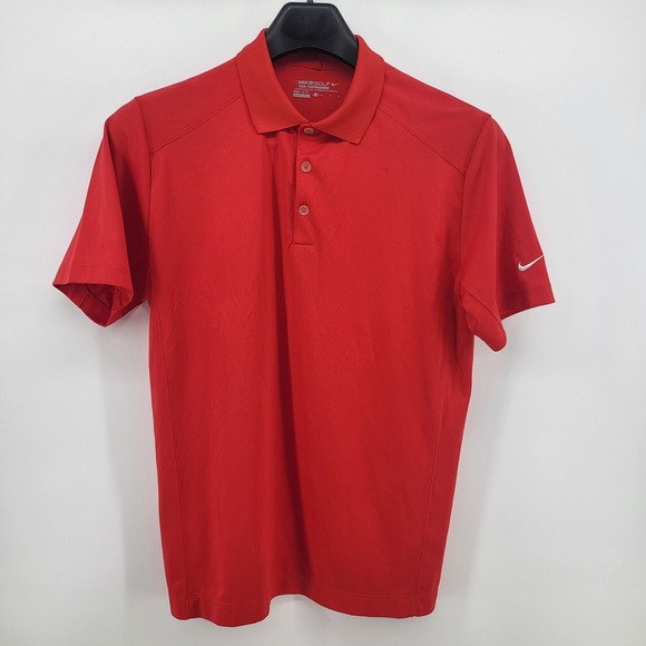 Nike Golf Tour Performance Dri-Fit Polo Mens Size Medium Solid Red - Picture 2 of 8